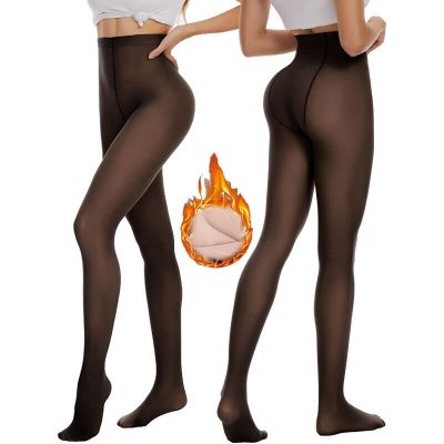 Winter Women Thermal Tights Pantyhose Fleece Fake Translucent Stockings Warm USA